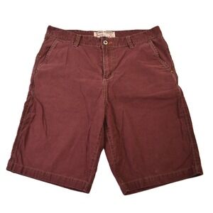Tommy Bahama Jeans Mens 36 Burgundy Corduroy Shorts Cotton Flat Front Casual